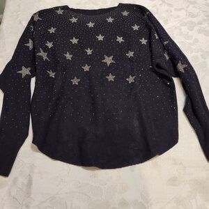 Vila Milano Black Starry Sweatshirt Size M